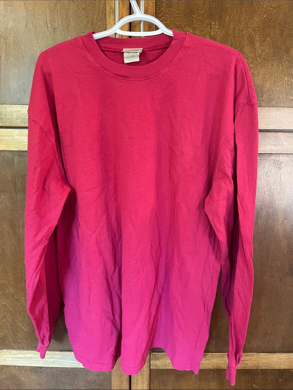 L.L. Bean Raspberry Crewneck Long Sleeve Tee